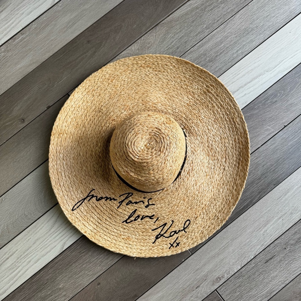 Karl Lagerfeld Women’s Raffia Sun Hat. One Size Fits All | Regular Condition
